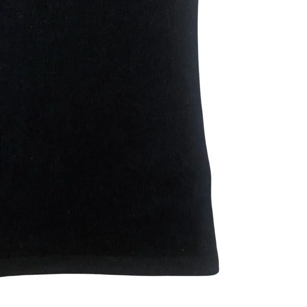 Ralph Lauren Black Cashmere Silk Short Sleeve Sweater Medium Petite Embellished